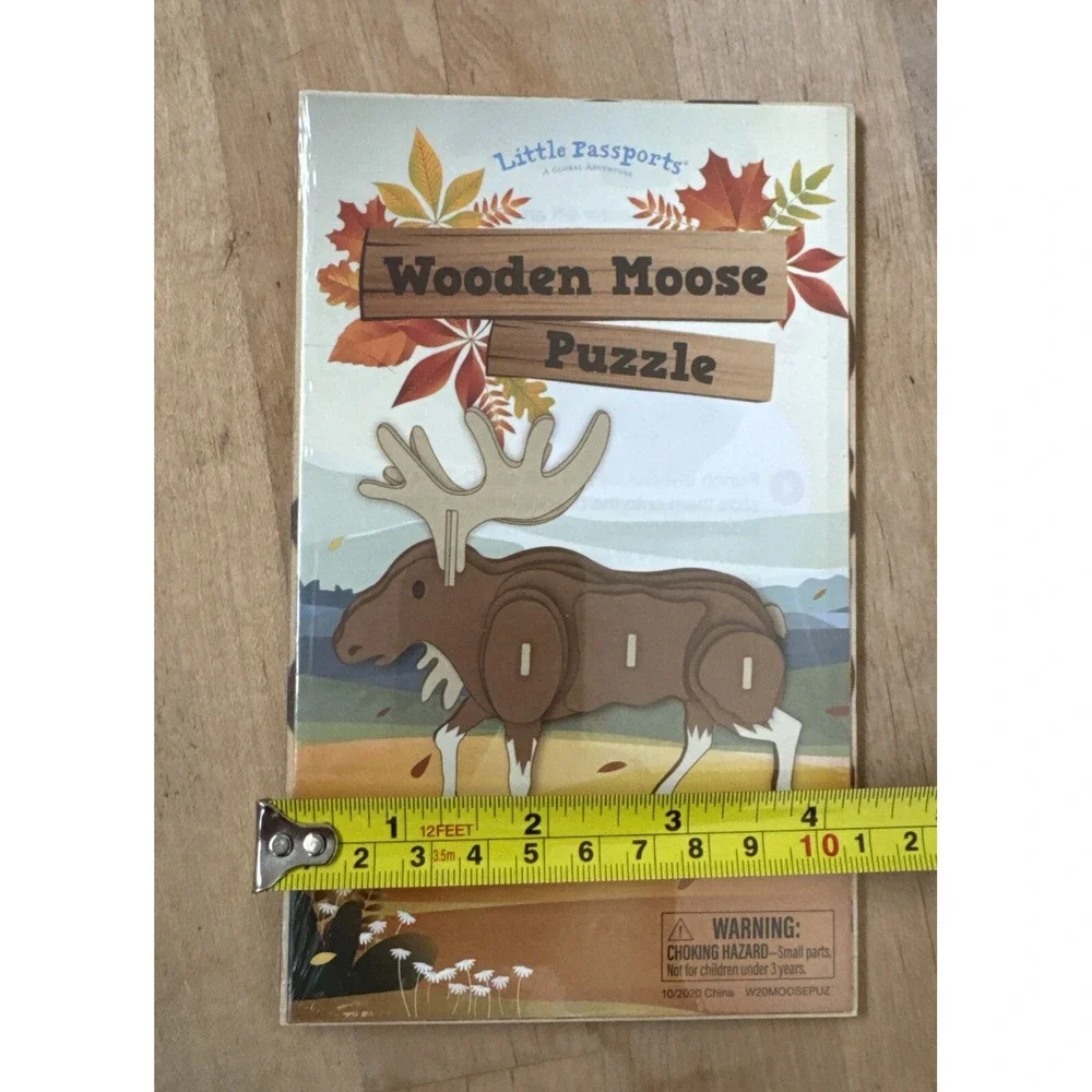 2020 Little Passports Wooden Moose Puzzle New Sealed For 3 Yrs +